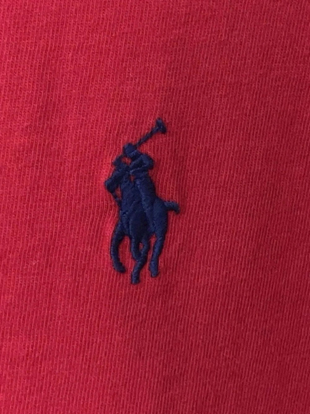 Polo Ralph Lauren T Shirt Men’s Large Red Short Sleeve V-Neck Navy Pony Cotton